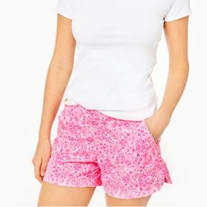 Lilly Pulitzer Ocean View Pull On Short, 5”, Pink Shandy Invest A Gator, M, NWT